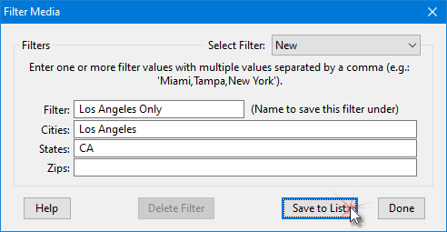 Adding Media Filter Adding Media Filter