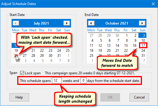 Changing Schedule Dates with Lock Span