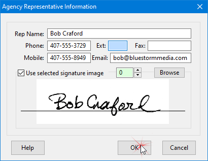 Agency Rep Information