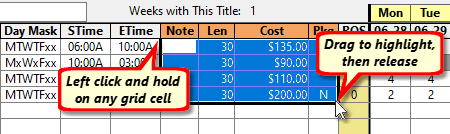 Selecting Cells to Erase