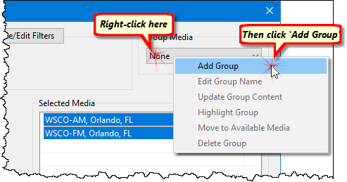 Adding a New Media Group Adding a New Media Group