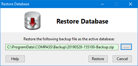 Restore Database Window