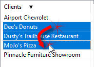 Selecting with Shift
