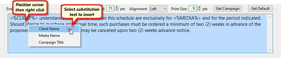 Text Substitution Example