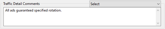 Traffic Detail Comments